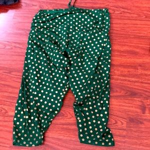 Green and gold harem style pants